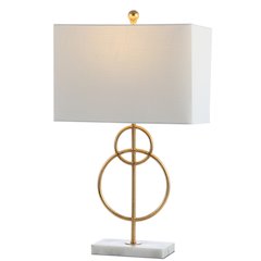 Haines Modern Circle Marble/Metal Led Table Lamp