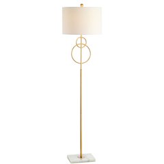 Haines Modern Circle Marble/Metal Led Floor Lamp