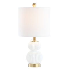 Daphne Ribbed Metal/Glass Led Table Lamp