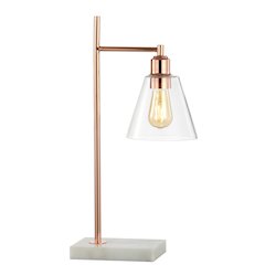 Lorena Modern Glam Metal/Marble Led Table Lamp