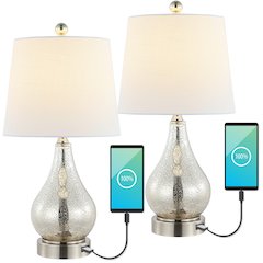 Dino Farmhouse Industrial Iron/Glass Led Table Lamp