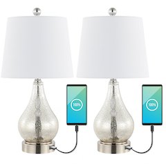 Dino Farmhouse Industrial Iron/Glass Led Table Lamp