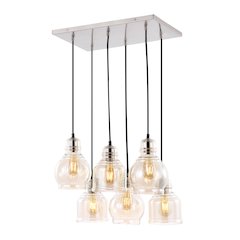 Sydney Bohemian Farmhouse Iron/Glass Cluster Led Pendant