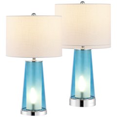 Tryon Modern Minimalist Glass/Iron Nightlight Led Table Lamp