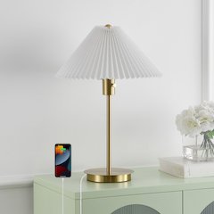 Freida Modern Glam Metal Column Led Table Lamp
