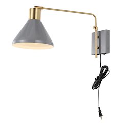 Max Swing Arm Modern Midcentury Iron Usb Charging Port Led Sconce