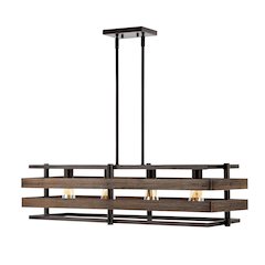 Horizon Rustic Farmhouse Iron Linear Led Pendant