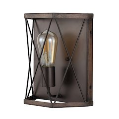 Liam Rustic Farmhouse Iron Led Sconce