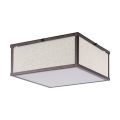 Grant Minimalist Industrial Square Linen Iron Led Flush Mount