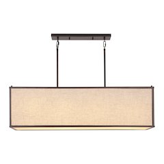 Cole Minimalist Industrial Rectangular Linen Iron Linear Led Pendant
