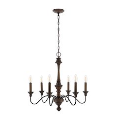 Oakley Midcentury Farmhouse Iron Led Chandelier