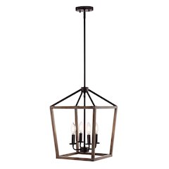 Oria Iron Farmhouse Industrial Lantern Led Pendant