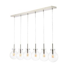 Harlow 6-Light Modern Contemporary Round Glass/Iron Led Linear Pendant