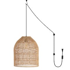 Koda Farmhouse Coastal Bohemian Rattan Led Pendant