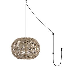 Isla Farmhouse Coastal Rattan Led Pendant