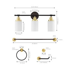 Egan 3-Light Classic Cottage Vanity Light