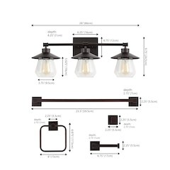 Avalon 3-Light Farmhouse Cottage Vanity Light