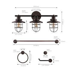 Ellis 3-Light Industrial Farmhouse Vanity Light