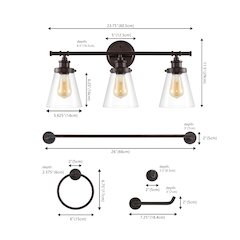 Hollis 3-Light Traditional Farmhouse Vanity Light