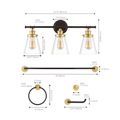 Hollis 3-Light Traditional Farmhouse Vanity Light