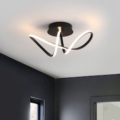 Minimalist Aluminum Loop Integrated Led Semi Flush Mount