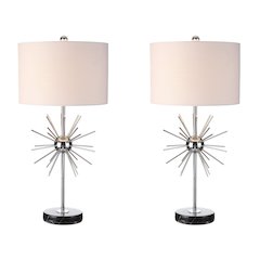Aria Metal/Marble Led Table Lamp (Set Of 2)