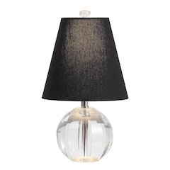 Goddard 16" Crystal Ball/Metal LED Table Lamp, Clear/Black