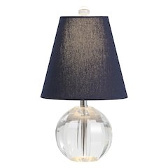 Goddard 16" Crystal Ball/Metal LED Table Lamp, Clear/Navy