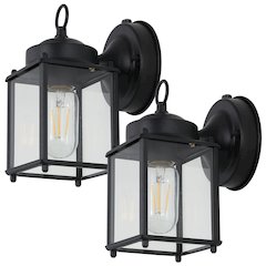 Boston Farmhouse Industrial Iron/Glass Outdoor Led Sconce