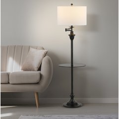 Cora Metal/Glass Led Side Table And Floor Lamp