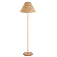Nando Coastal Bohemian Ironrattan Led Floor Lamp With Pull Chain