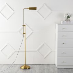 Zinnia Industrial Minimalist Height-Adjustable Iron Pharmacy Led Floor Lamp