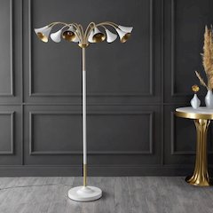 Vivian 10-Light Mid-Century Modern Iron Medusa Multi Head Led Floor Lamp