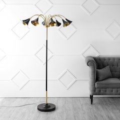 Vivian 10-Light Mid-Century Modern Iron Medusa Multi Head Led Floor Lamp