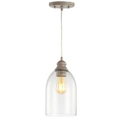 Fontaine Adjustable Greige Glass Led Pendant