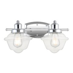 Orleans Iron/Glass Schoolhouse Led Vanity Light