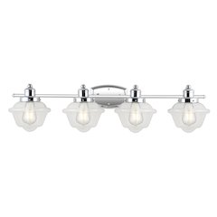 Orleans Iron/Glass Schoolhouse Led Vanity Light
