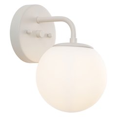 5.75" 1-Light Metal/Frosted Glass Contemporary LED Vanity Light, Almond