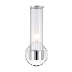 Cecil Tall Cylinder Ironstriped Glass Modern Mid Century Led Vanity