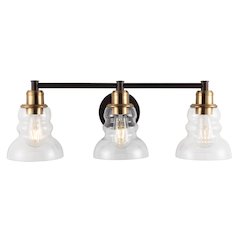 Manhattan Vintage Metal/Glass Industrial Rustic Led Vanity