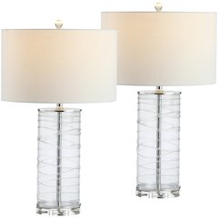 Cole Modern Fused Glass Cylinder Led Table Lamp (Set Of 2)