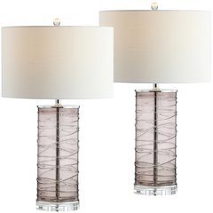 Cole Modern Fused Glass Cylinder Led Table Lamp (Set Of 2)