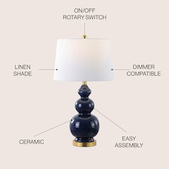 Bowen Contemporary Transitional Ceramic Gourd LED Table Lamp