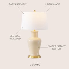 Julian Traditional Classic Ceramic Urn LED Table Lamp