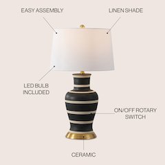 Julian Traditional Classic Ceramic Urn LED Table Lamp