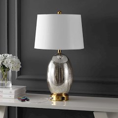 Reese 1-Outlet Contemporary Style Iron/Glass Led Table Lamp
