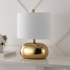 Calix Mid-Century Glam Ceramic/Iron Led Table Lamp