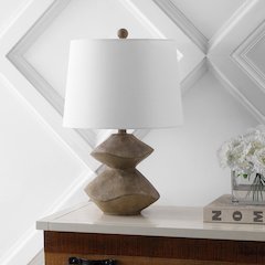 Laken Minimalist Coastal Resin/Iron 2-Stack Cairn Led Table Lamp