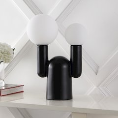 Mid-Century Resin/Iron/Frosted Glass Nordic Cactus Led Table Lamp