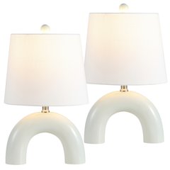 Ceramic Arch LED Table Lamp, Blue Gray (Set of 2)